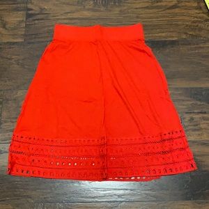 NWT Calvin Klein red a-line skirt XS